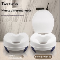 Rehausseur de toilettes moderne pour personnes âgées, coussin rehausseur pour usage domestique, aide à la position assise sécurisée pour femmes enceintes, capacité 136 kg, sans support.