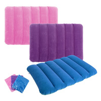 Oreiller gonflable carré floqué en PVC de grande taille pour la protection de l'environnement transfrontalier, oreiller de camping extérieur à activation par pression