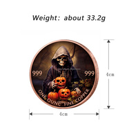 Médaille de collection en cuivre pur 999 de 1 oz, série Halloween, motifs multiples, pièce ronde artistique en cuivre rouge de 1 oz