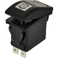Interrupteur à bascule 4 broches avec voyant LED orange, symbole P, 12V 20A DC, pour voiture, bateau, marine