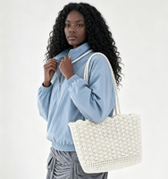 Sac fourre-tout moderne et élégant en crochet pour courses, réutilisable, lavable, en coton et maille, pour l'extérieur