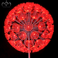 2024 nouveau extérieur 3D géant LED fibre optique pissenlit fleur Motif lumière RGB + blanc + rouge + bleu + jaune + violet paysage noël