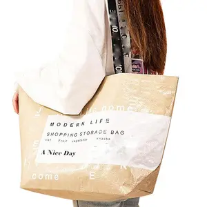 Custom Gift Single Shoulder Double Handle Nylon Pp Woven Large Logo Tote Bag For Souvenirs Shopping Bag