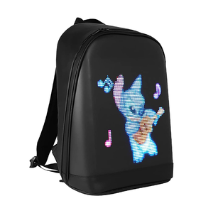 Sac à dos intelligent LOY T7 noir 20L avec écran LED, fermeture éclair, doublure en nylon, pour publicité urbaine, voyage, bureau, unisexe, avec port USB en TPU - Product Image 1