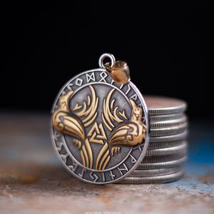 Collar con Colgante de Runa Vikinga Valknut, Acero Inoxidable, Amuleto Nórdico, Símbolo del Cuervo de Odín, Talismán, Joyería Nórdica para Hombres y Mujeres - Product Image 2