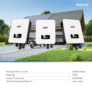 Afor 6KW DC TO AC อินเวอร์เตอร์จัดเก็บข้อมูลไฮบริดสเตอร์พลังงานแสงอาทิตย์เฟสเดียวพร้อมแบตเตอรี่ลิเธียมแรงดันไฟฟ้าต่ำสำหรับระบบพลังงาน - Product Image 3