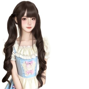 Cola de Caballo con Rizos Romanos, Fibra Resistente al Calor, Estilo Lolita Dulce para Mujer - Product Image 5