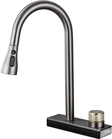 Design grafico satinato in acciaio inossidabile con Pull Down per la cucina rubinetto del lavello da cucina a cascata commerciale moderno