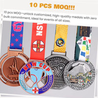Médailles sportives 3D en alliage de zinc avec logo personnalisé pour les événements de cyclisme/course/marathon - Finition or/argent/bronze, impression UV, moulage
