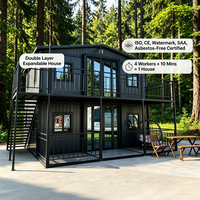 Maison conteneur préfabriquée extensible prête à être expédiée, 20 pieds, 40 pieds, maisonnette portable à deux étages
