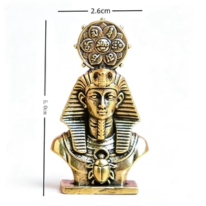 Statuetta Decorativa in Bronzo Antico per Arredamento Casa, Statua Vintage del Faraone Egizio - Product Image 2