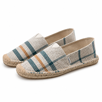 Chaussures Espadrilles en Toile à Carreaux pour Femmes, Décontractées, Respirantes, Légères, Semelle en Caoutchouc Antidérapante, Confortables Toutes Saisons