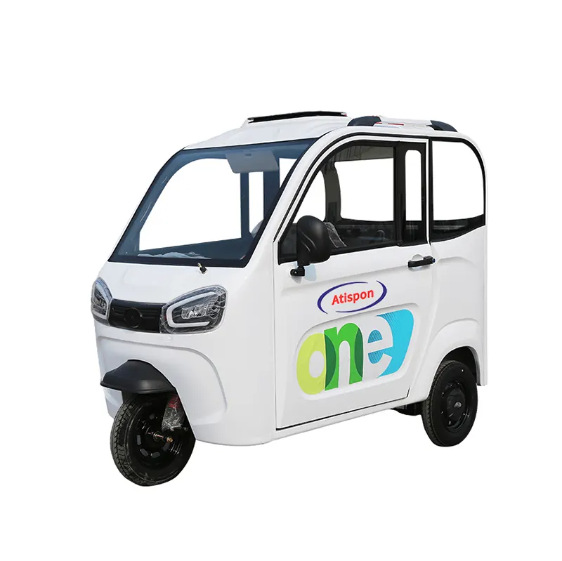 EEC 2024 Three Wheels Cargo Electric Tricycle Rickshaw Fully Enclosed Mobility Scooter Motor with Cabin
