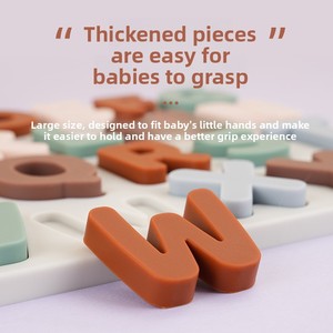 กระดานตัวอักษรซิลิโคนแบบมอนเตสซอรี่ ของเล่นเสริม<span class=keywords><strong>พัฒนาการ</strong></span>เรียนรู้สำหรับเด็กเล็ก ฝึกการเรียนรู้ตัวอักษรภาษาอังกฤษ - Product Image 2