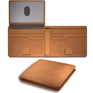 Men's Genuine Leather Tri-Fold <b>Wallet</b> With Multiple Card Slots <b>RFID</b> <b>Blocking</b> Anti-Theft Design Vintage Style Solid Color - Product Image 1