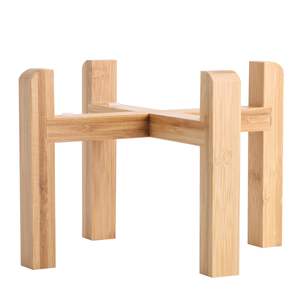 Orta büyük cins için evcil köpek maması su sabun tutucu yükseltilmiş köpek kase ahşap standı - Product Image 2