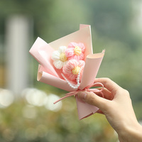 Tulip bunga rajut Puff rajut bunga abadi hadiah pendamping buket dekoratif hadiah Hari Guru buket kecil grosir