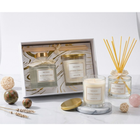 Meilleur vendeur ensemble bougie parfumée et diffuseur de roseaux aromathérapie Noël mariage anniversaire boîte cadeau parfums volatilisation