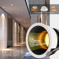 Spot de plafond moderne à LED Cob Spot Down Light Spotlight Cutting 75mm pour hôtel Style d'installation encastré