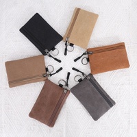 Dompet Kecil Kanvas Dompet Koin Ringan Portabel Kantong Tali Pengikat Gesper Uniseks Tempat Kartu Kunci Tas Penyimpanan Lapisan Poliester