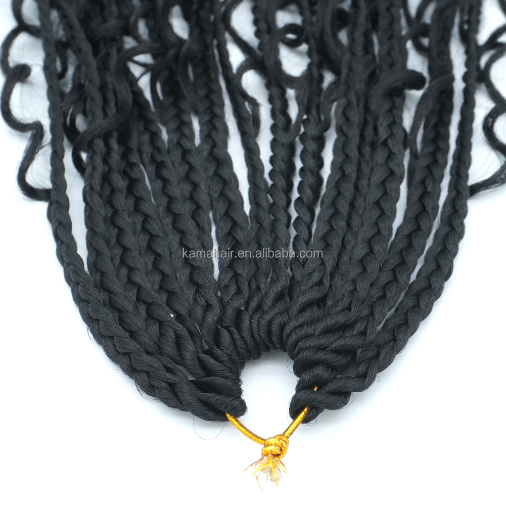 KAMA Pre-Looped Dyed Synthetic Braids Soft Hair Extensions Boho Box Jumbo River Loco Butterfly Crochet Single Weft Hair Waving Detail Section 4