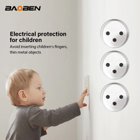 BAOBEN Panneau en aluminium brossé doré, prise murale USB Type C à charge rapide, interrupteur d'éclairage, TV satellite, CAT5, CAT6, norme israélienne