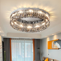 Plafonnier LED rond en acier inoxydable pour salon, bureau à domicile, design créatif, moderne