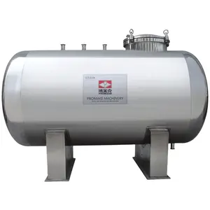 1000L large stainless steel horizontal storage tank for cosmetics and food factories to store juice and liquid foundation