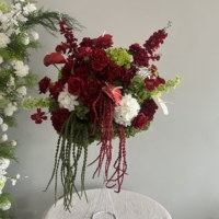 Nouvelles boules de fleurs artificielles en soie pour mariage, roses roses, hortensias rouges, verdure, amarantes, centres de table et décorations de table pour mariage
