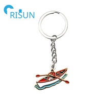 Fabrication de porte-clés de chaloupe en émail Porte-clés de sport de bateau à rames en métal Porte-clés d'équipage d'aviron de pagaie personnalisé souvenir