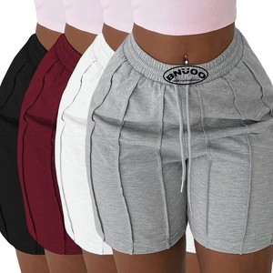 Shorts <span class=keywords><strong>de</strong></span> <span class=keywords><strong>sport</strong></span> vintage <span class=keywords><strong>en</strong></span> <span class=keywords><strong>coton</strong></span> surdimensionnés pour femmes, style streetwear, brodés sur mesure, avec cordon <span class=keywords><strong>de</strong></span> serrage à la taille, pour le cyclisme - Product Image 1