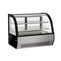 Vitrine réfrigérée YT900CT 0.9M avec plateau en verre incurvé, refroidissement par ventilateur, pour chocolats et produits de boulangerie