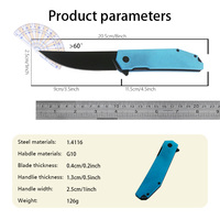 Couteau de poche pliable EDC G10 avec poignée antidérapante, lame en acier inoxydable, pour le camping en plein air, la survie, les travaux manuels