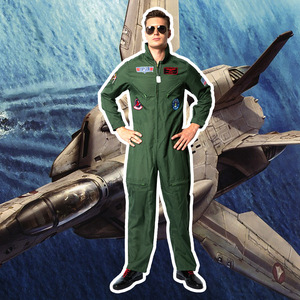 Nouveau <span class=keywords><strong>Halloween</strong></span> <span class=keywords><strong>Top</strong></span> <span class=keywords><strong>Gun</strong></span> Pilote Uniforme Bar Party Sports Groupe Performance Stage Costume - Product Image 2