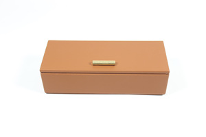 Brown Faux Leather <strong>Remote</strong> Control Holder Practical <strong>Standing</strong> Type Storage Box with <strong>Remote</strong> Control Access - Product Image 4