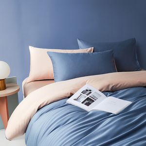 Bộ Ga Giường Vải Lanh Sang Trọng Vải Sateen 100% Cotton Bộ Ga Trải Giường Bộ Ga Trải Giường 5 Cái Màu Trơn Cỡ Queen King - Product Image 2