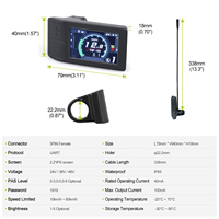 Pantalla LCD TFT de 500C con UART de 5 pines hembra para bicicleta eléctrica, compatible con motores centrales BAFANG BBS01, BBS02, BBSHD