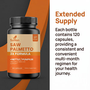 Solilan OEM 120 Capsules <strong>Saw</strong> <strong>Palmetto</strong> Extract Capsule Prostate Support <strong>Supplement</strong> For Men's Health - Product Image 4