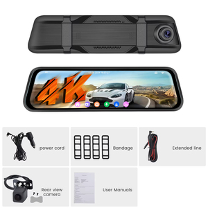Caméra de tableau de bord Podofo 9,66'' à double objectif avec miroir, enregistreur vidéo 4K WiFi, moniteur de stationnement, BSD+LCA, capteur G, application, vision nocturne, autoradio - Product Image 5