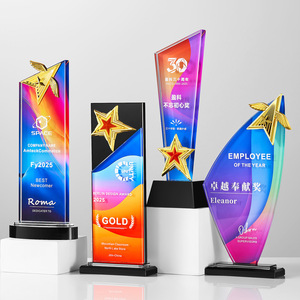 Trophé<span class=keywords><strong>e</strong></span> Créatif Noble Personnalisé en Cristal, Bois et Métal pour la Reconnaissance des Meilleurs Services de Vente - Product Image 4