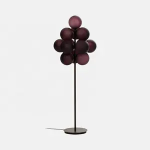 Modern Postmodern Purple Grapes Shape Floor Lamp Mutil Balls Floor Lamp For Hotel