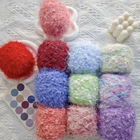 50g Laine à tricoter à la main haute ténacité YUGOU, effet métallisé/coton plume, pour poupées à boucles de cheveux