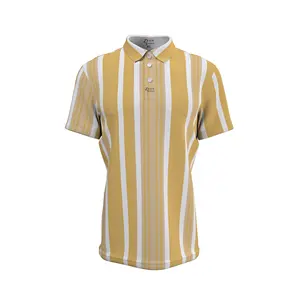 Nieuwe Streep Shirts Groothandel Gesublimeerd Golfshirts Op Maat Gemaakte Poloshirts Voor Heren