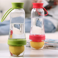 Vente chaude bouteille en plastique transparent infuseur de fruits bouteille d'eau sport en plastique sans BPA 800ml avec infuseur de citron