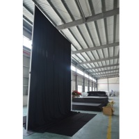 Kit de Scène Modulaire Télescopique à Installation Rapide pour Événements et Mariages, en Aluminium Argenté avec Rideaux en Velours