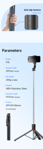 F15 <span class=keywords><strong>2025</strong></span> New 1717Mm Không Dây Nhôm Selfie Stick Tripod Có Thể Gập Lại <span class=keywords><strong>Monopod</strong></span> Từ Xa Cho Điện Thoại Thông Minh Cân Bằng Ổn Định Chụp Sống - Product Image 4