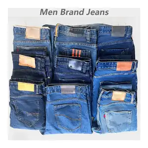 Pantalones vaqueros usados en existencias para hombre, pantalones vaqueros ajustados, prendas excedentes, pantalones vaqueros baratos de segunda mano para hombre, ropa en existencias variadas