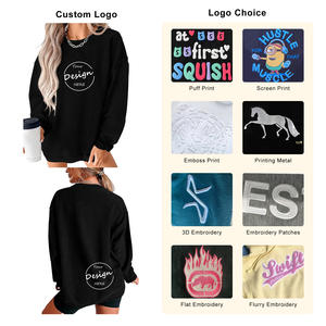 Personalizado de alta calidad de invierno de color sólido bordado al aire libre Casual 100% algodón PANA pulóver cuello redondo de gran tamaño deportivo - Product Image 3