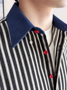 <span class=keywords><strong>Chemise</strong></span> à manches longues à carreaux de haute qualité pour <span class=keywords><strong>homme</strong></span>, col en denim contrastant, <span class=keywords><strong>chemise</strong></span> décontractée pour le printemps et l'automne - Product Image 5