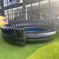 WINSUN Canapé Gonflable Commercial Rond Noir en PVC Style Lounge pour Piscine, Idéal pour Fêtes Estivales en Jardin et Activités Aquatiques - Grande Vente